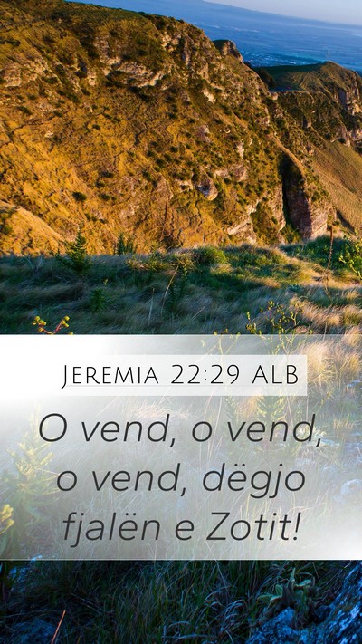 Jeremia 22:29 ALB Bible Verse Image