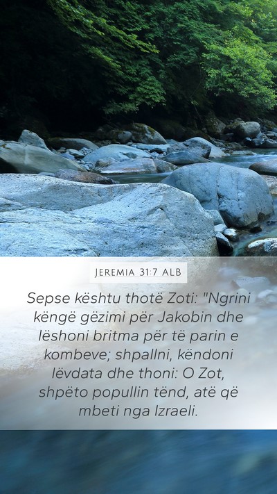 Jeremia 31:7 ALB Bible Verse Image
