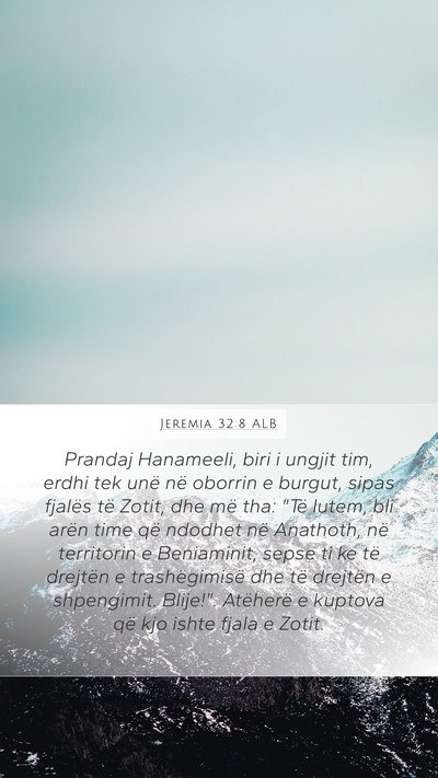 Jeremia 32:8 ALB Bible Verse Image