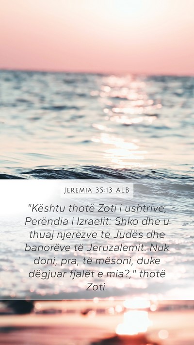 Jeremia 35:13 ALB Bible Verse Image