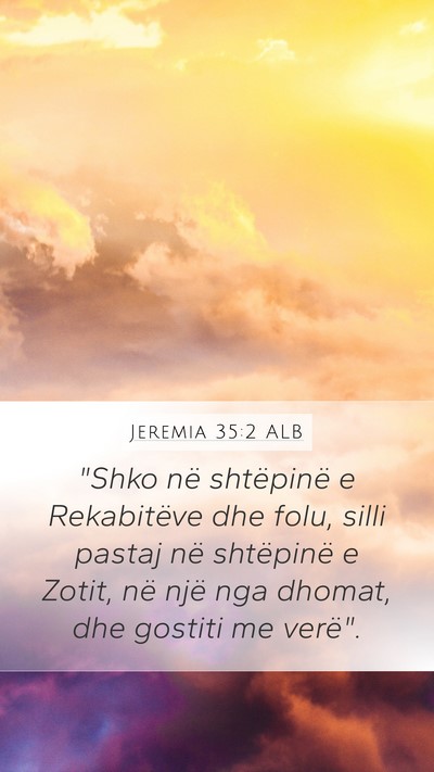 Jeremia 35:2 ALB Bible Verse Image