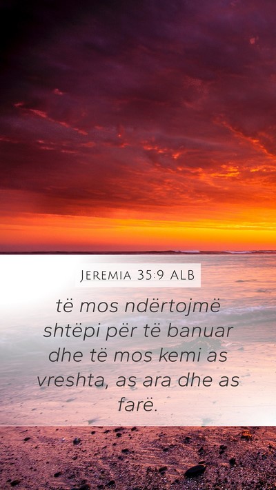 Jeremia 35:9 ALB Bible Verse Image