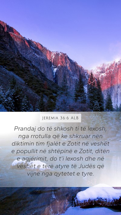 Jeremia 36:6 ALB Bible Verse Image