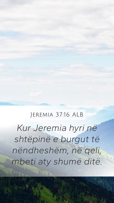 Jeremia 37:16 ALB Bible Verse Image