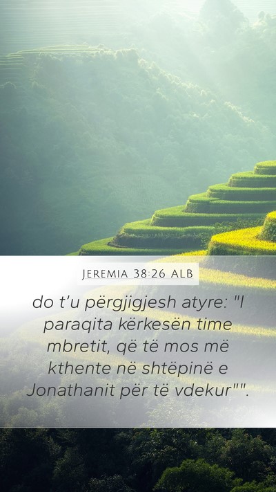 Jeremia 38:26 ALB Bible Verse Image