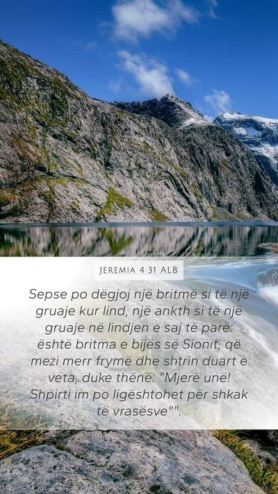Jeremia 4:31 ALB Bible Verse Image