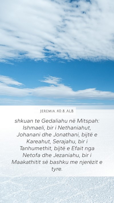 Jeremia 40:8 ALB Bible Verse Image