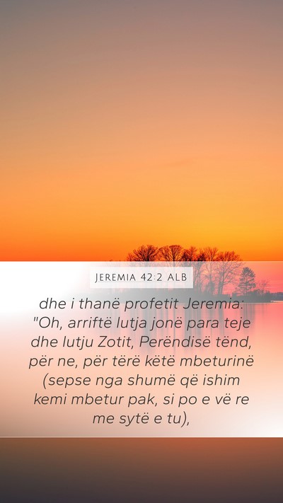 Jeremia 42:2 ALB Bible Verse Image