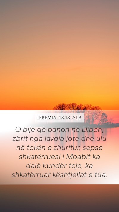 Jeremia 48:18 ALB Bible Verse Image