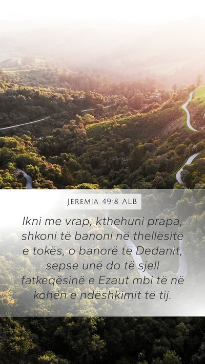 Jeremia 49:8 ALB Bible Verse Image