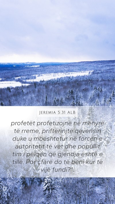 Jeremia 5:31 ALB Bible Verse Image