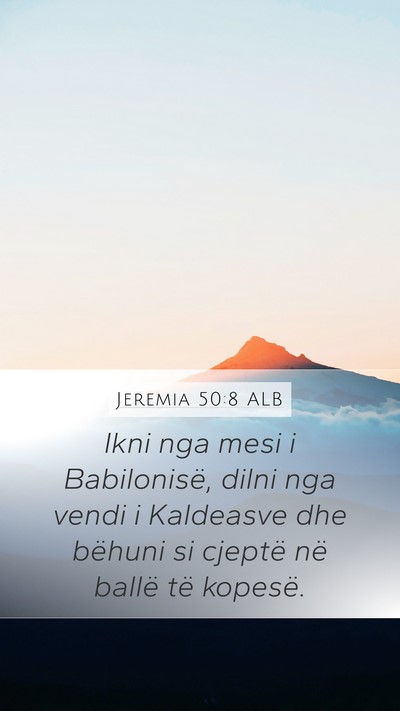 Jeremia 50:8 ALB Bible Verse Image