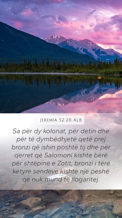 Jeremia 52:20 ALB Bible Verse Image