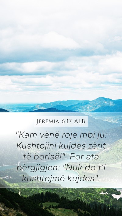 Jeremia 6:17 ALB Bible Verse Image