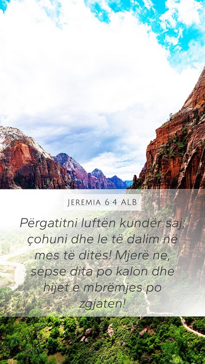 Jeremia 6:4 ALB Bible Verse Image