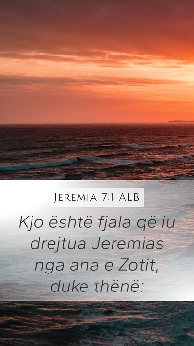 Jeremia 7:1 ALB Bible Verse Image