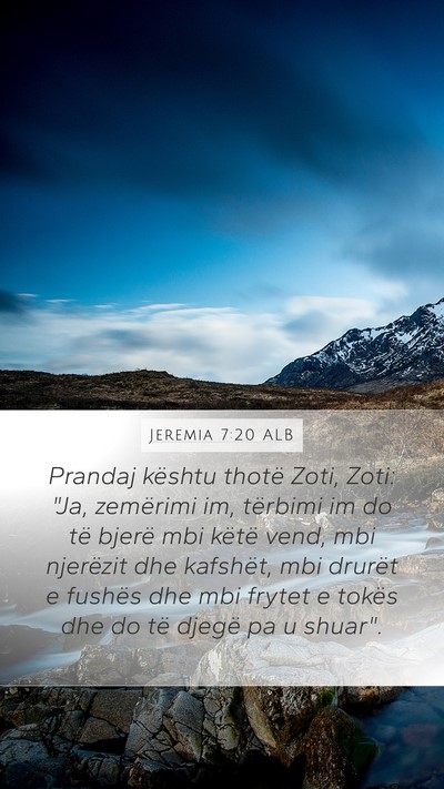 Jeremia 7:20 ALB Bible Verse Image