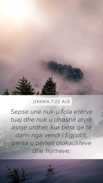 Jeremia 7:22 ALB Bible Verse Image