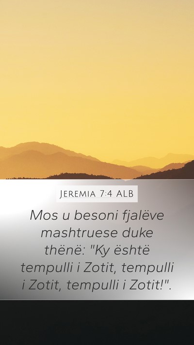 Jeremia 7:4 ALB Bible Verse Image