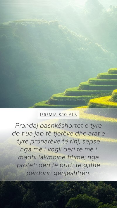 Jeremia 8:10 ALB Bible Verse Image