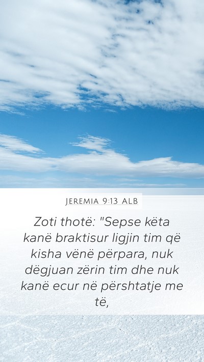 Jeremia 9:13 ALB Bible Verse Image