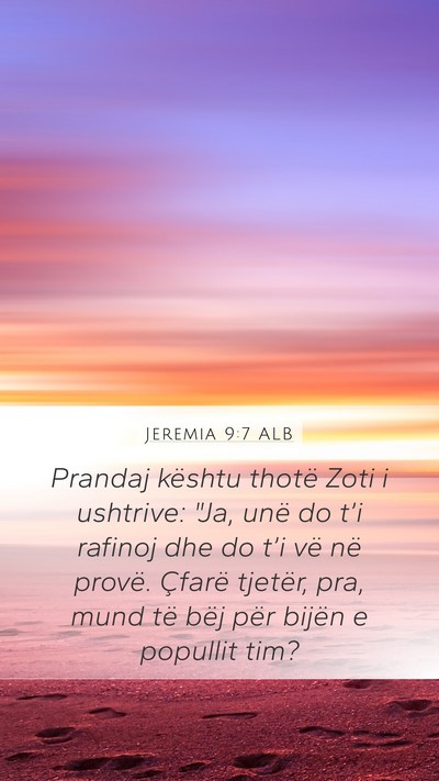 Jeremia 9:7 ALB Bible Verse Image