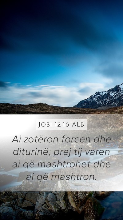 Jobi 12:16 ALB Bible Verse Image