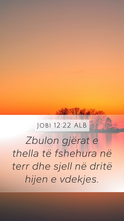 Jobi 12:22 ALB Bible Verse Image