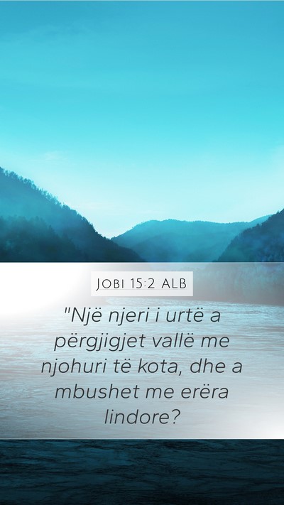 Jobi 15:2 ALB Bible Verse Image