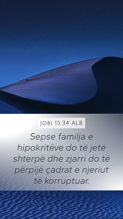 Jobi 15:34 ALB Bible Verse Image