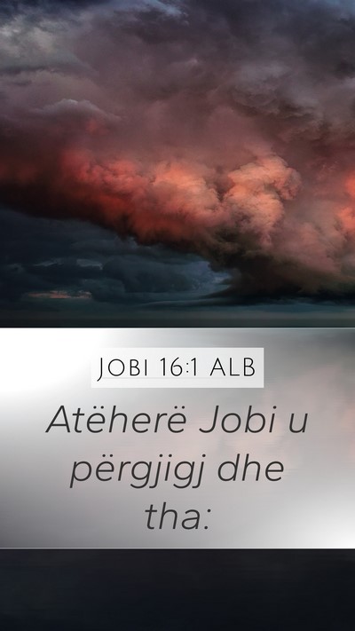 Jobi 16:1 ALB Mobile Phone Wallpaper - Atëherë Jobi u përgjigj dhe - Mobile Bible Verse Wallpaper