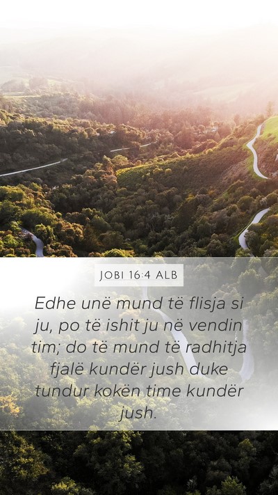 Jobi 16:4 ALB Bible Verse Image