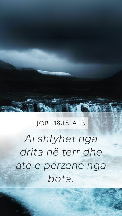Jobi 18:18 ALB Bible Verse Image