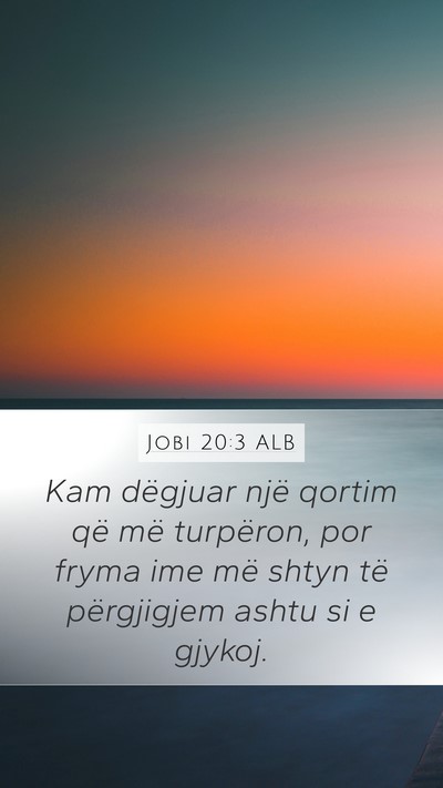 Jobi 20:3 ALB Bible Verse Image