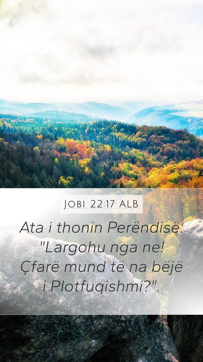 Jobi 22:17 ALB Bible Verse Image