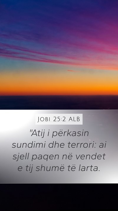 Jobi 25:2 ALB Bible Verse Image