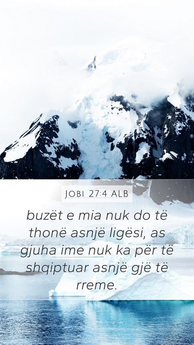 Jobi 27:4 ALB Bible Verse Image