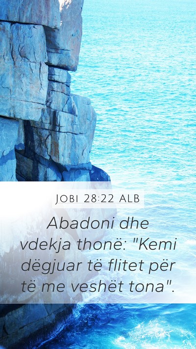 Jobi 28:22 ALB Bible Verse Image