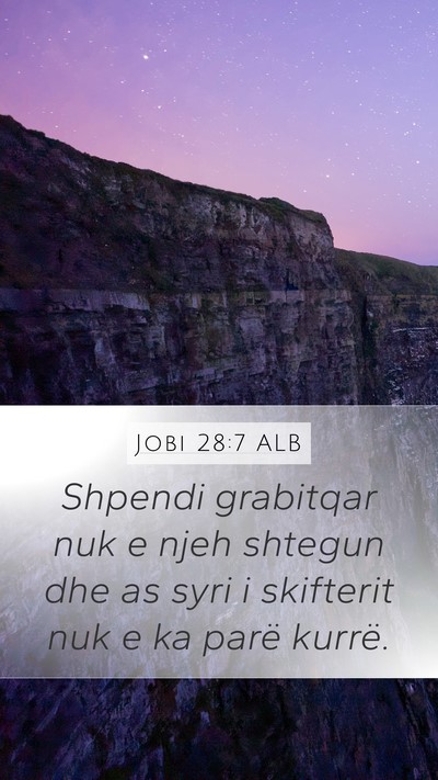 Jobi 28:7 ALB Bible Verse Image
