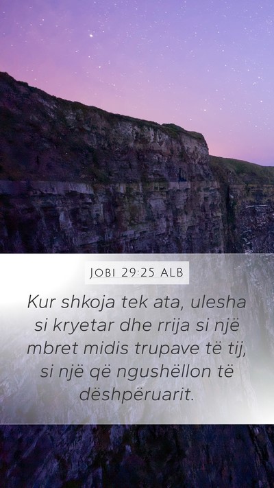 Jobi 29:25 ALB Bible Verse Image