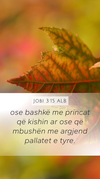 Jobi 3:15 ALB Mobile Phone Wallpaper - ose bashkë me princat që kishin ar ose që - Mobile Bible Verse Wallpaper