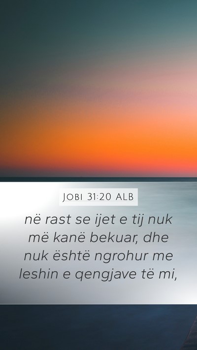 Jobi 31:20 ALB Bible Verse Image