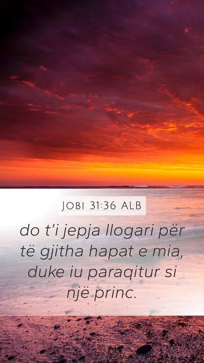 Jobi 31:36 ALB Mobile Phone Wallpaper - do t’i jepja llogari për të gjitha hapat e - Mobile Bible Verse Wallpaper