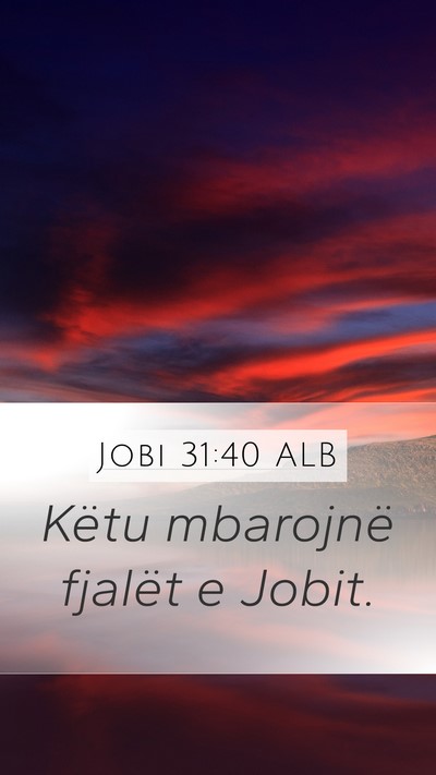 Jobi 31:40 ALB Bible Verse Image