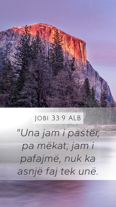 Jobi 33:9 ALB Bible Verse Image