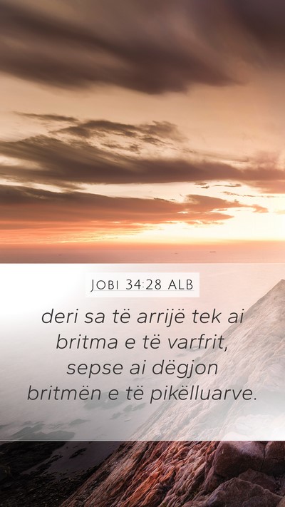 Jobi 34:28 ALB Bible Verse Image