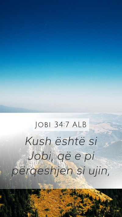 Jobi 34:7 ALB Bible Verse Image