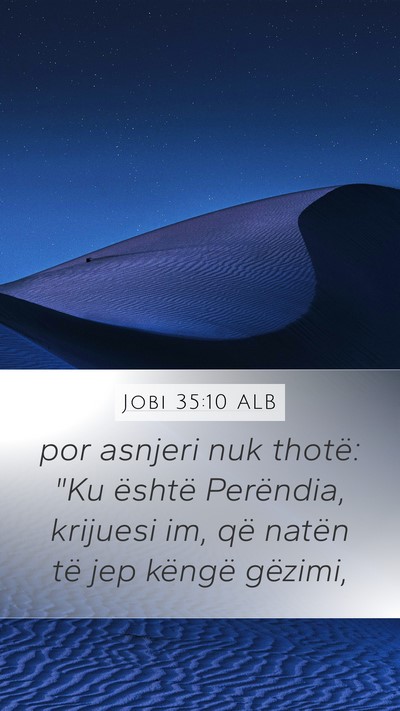 Jobi 35:10 ALB Bible Verse Image