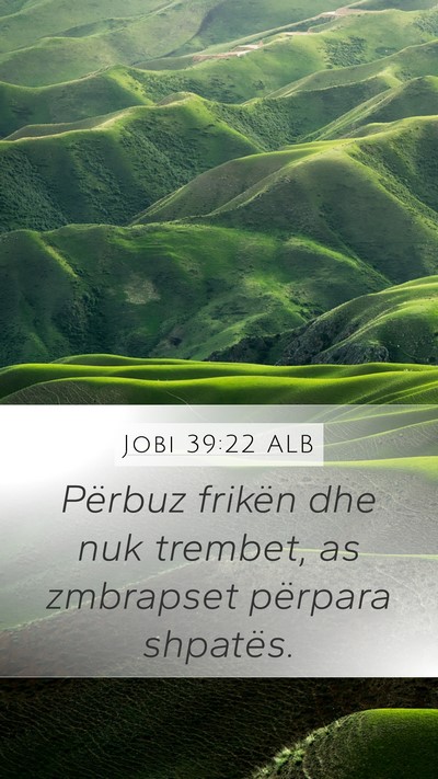 Jobi 39:22 ALB Bible Verse Image