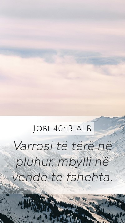 Jobi 40:13 ALB Bible Verse Image